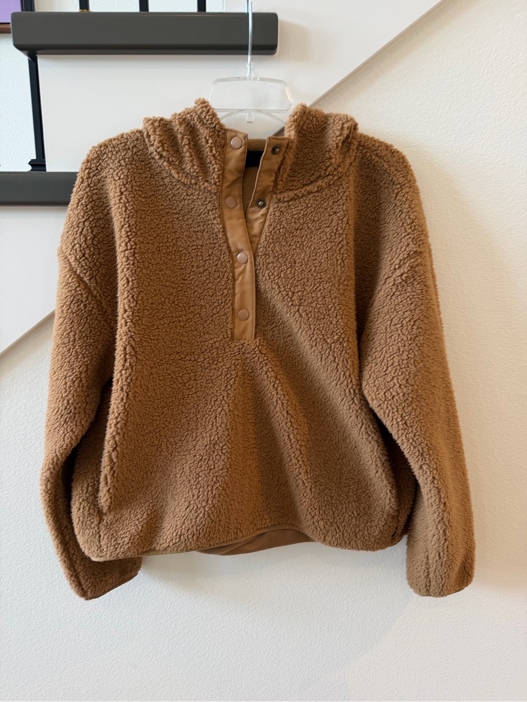 Eddie Bauer Camel/Tan Teddy Fleece Pullover Hoodie